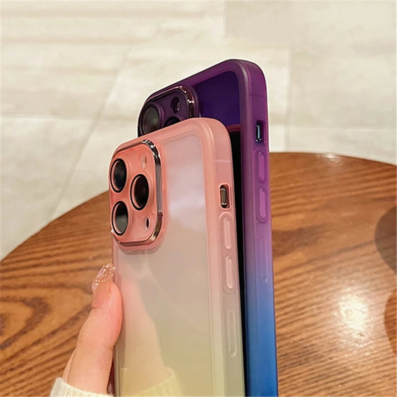 Gradient Rainbow Clear Compatible with iPhone Case