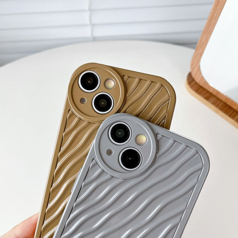 Water Ripple Wave Pattern Round Camera Compatible with iPhone Case