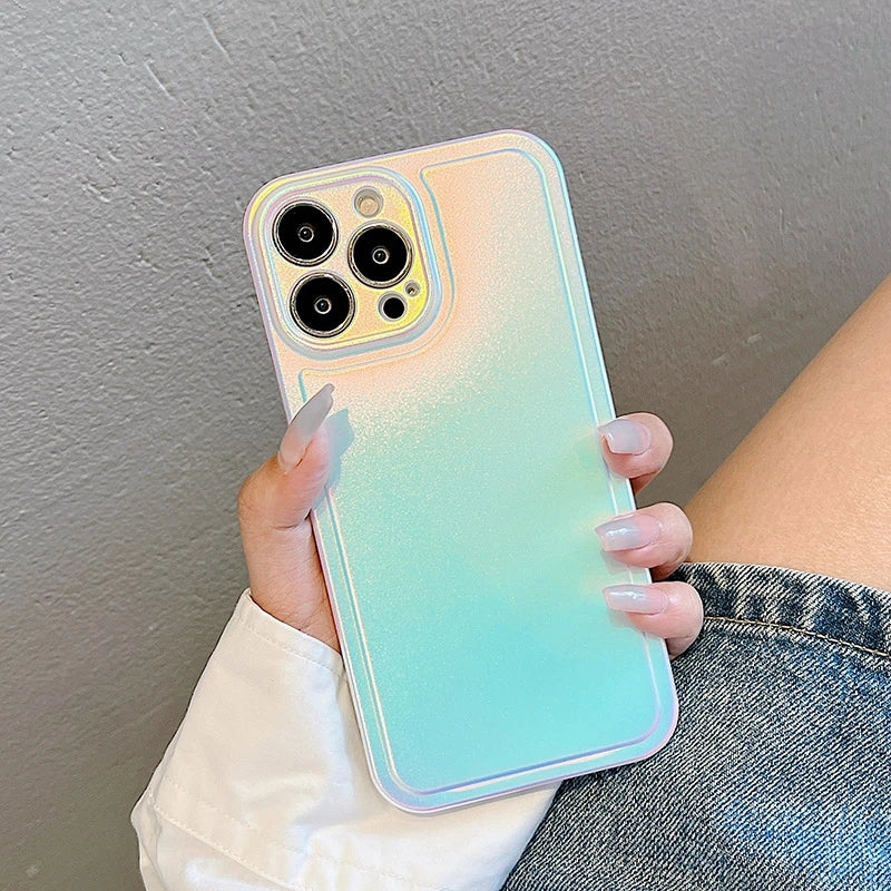 Laser Gradient Glitter Compatible with iPhone Case