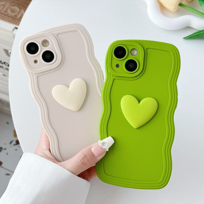 Love Heart Wave Frame Shockproof Soft Compatible with iPhone Case