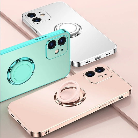 Matte Plating Stand Ring Compatible with iPhone Case