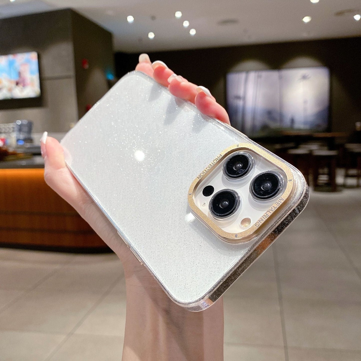 Glitter Metal Camera Compatible with iPhone Case