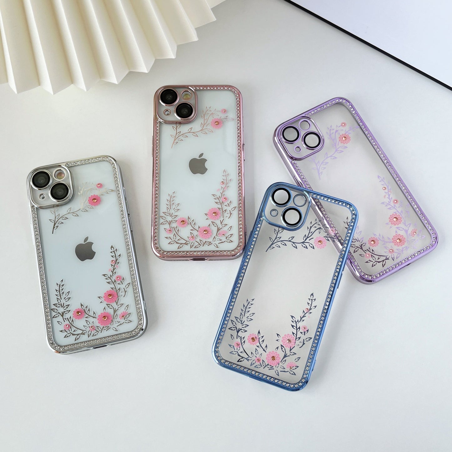 Glitter Bling Sparkling Diamond Flower Floral Compatible with iPhone Case