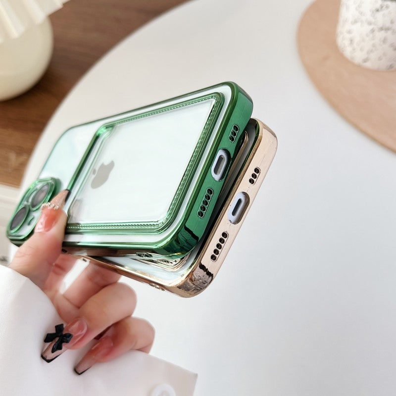 Plating Wallet Card Holder Compatible with iPhone Case