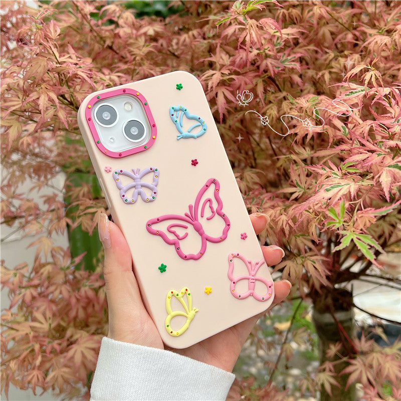 Cartoon Cute Butterfly Silicone Compatible with iPhone Case