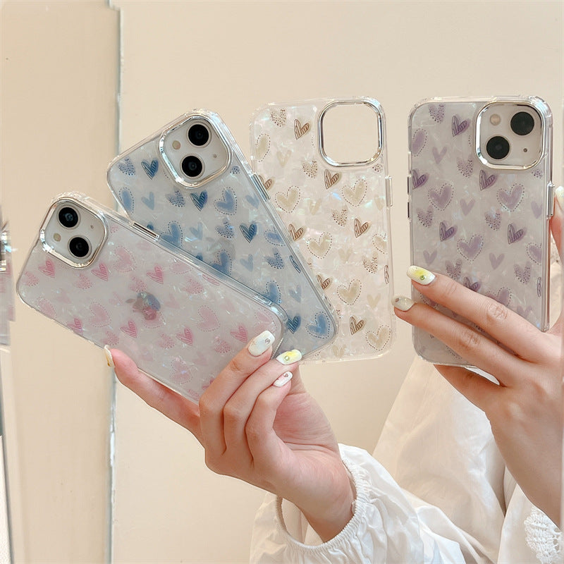 Love Heart Shell Pattern Compatible with iPhone Case