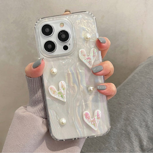 3D Love Heart Laser Shell Compatible with iPhone Case