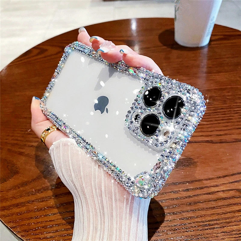 Glitter Bling Sparkling Diamond Crystal Transparent Compatible with iPhone Case