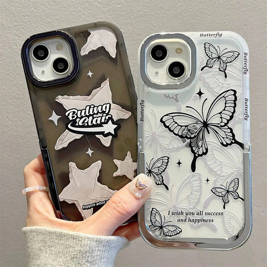 Stars Butterfly Clear Holder Stand Compatible with iPhone Case