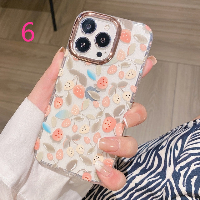 Fashion Flowers Floral Transparent Soft Compatible with iPhone Case