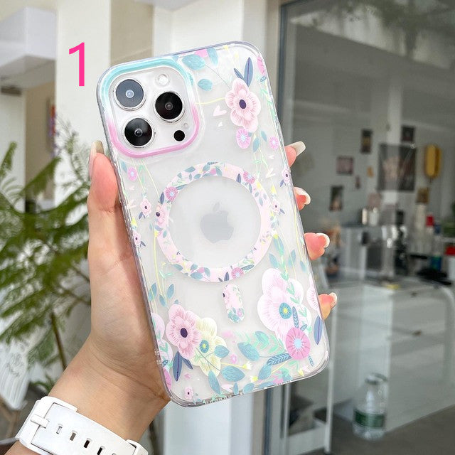 Vintage Flower for Magsafe Magnetic Wireless Charging Compatible with iPhone Case