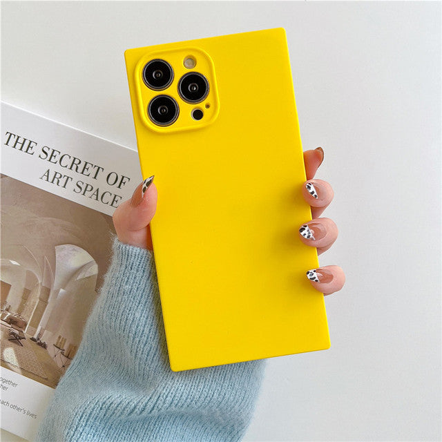 Square Design Candy Color Soft TPU Compatible with iPhone Case