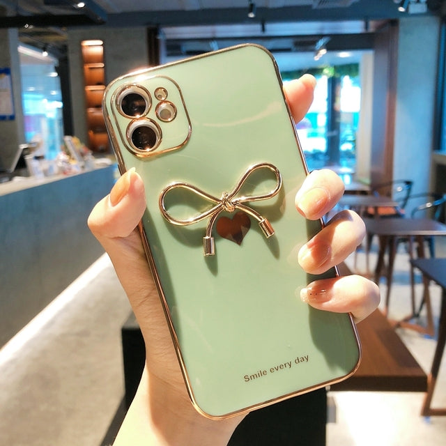 Love Heart Bowknot Compatible with iPhone Case