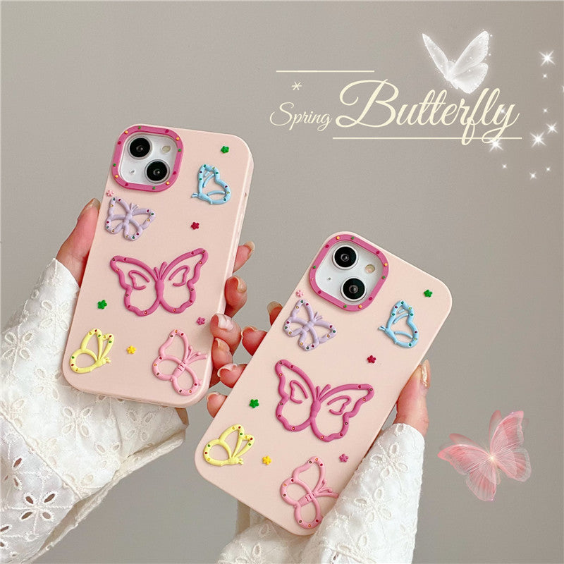 Cartoon Cute Butterfly Silicone Compatible with iPhone Case