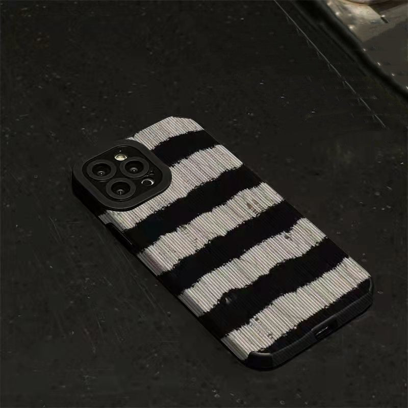 Black White Stripe Pattern Compatible with iPhone Case