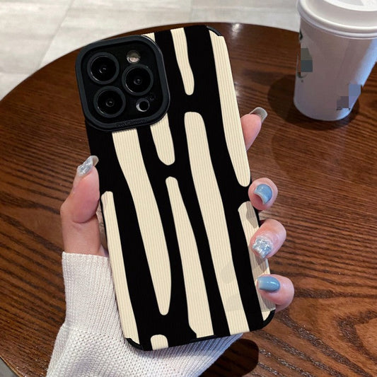 Black White Strips Compatible with iPhone Case