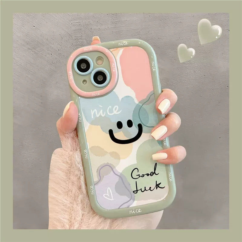 Colorful Smile Face Silicone Shockproof Compatible with iPhone Case