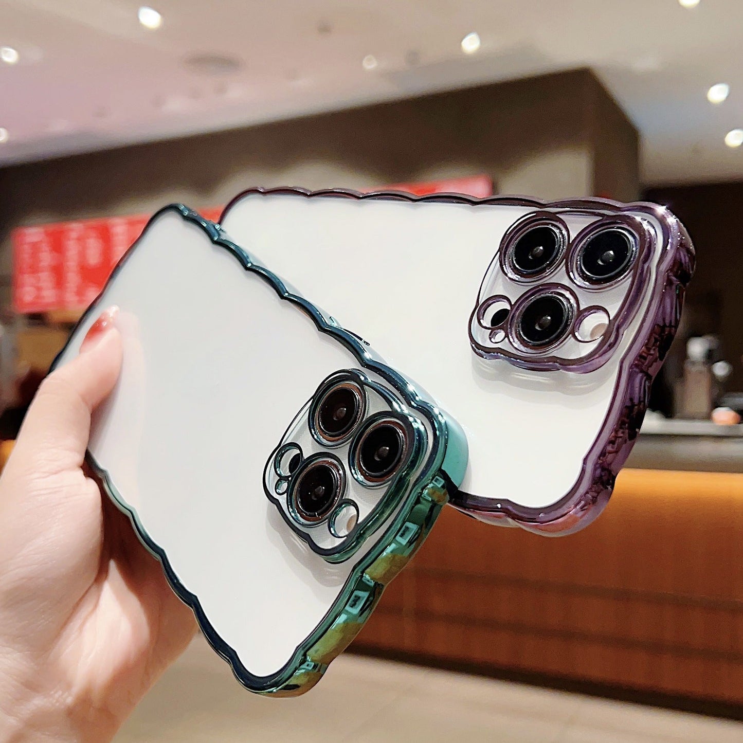 Curly Wave Frame Plating Compatible with iPhone Case