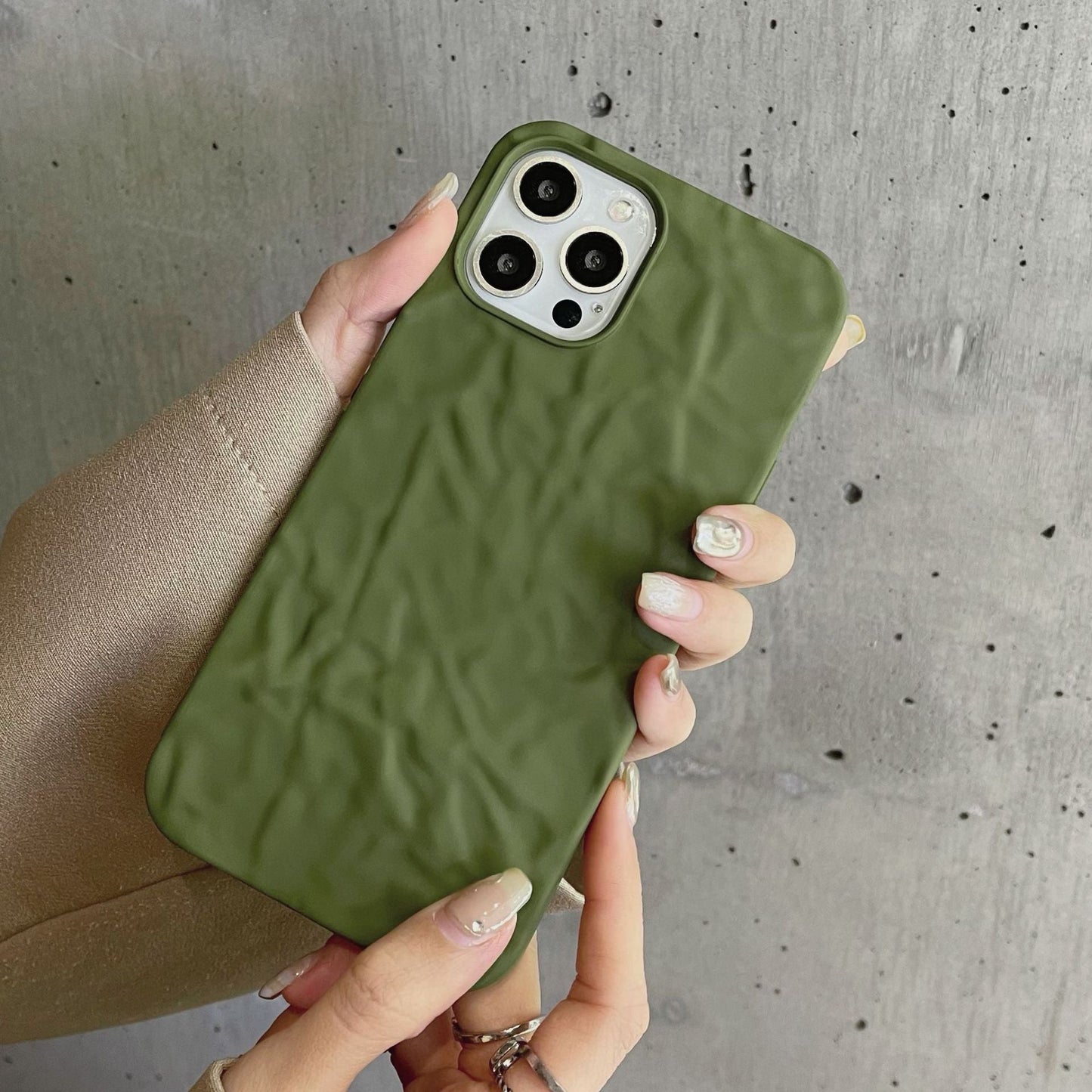 Cute Folds Shockproof Compatible with iPhone Case