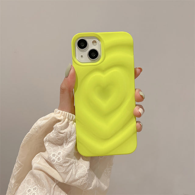 3D Cute Heart Love Candy Color Compatible with iPhone Case