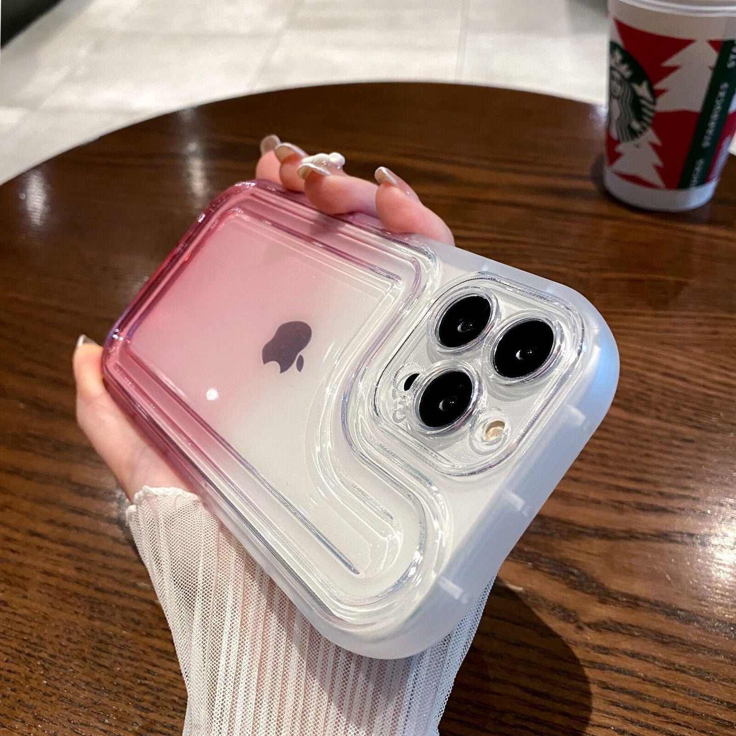 Cute Gradient Color Air Cushion Compatible with iPhone Case