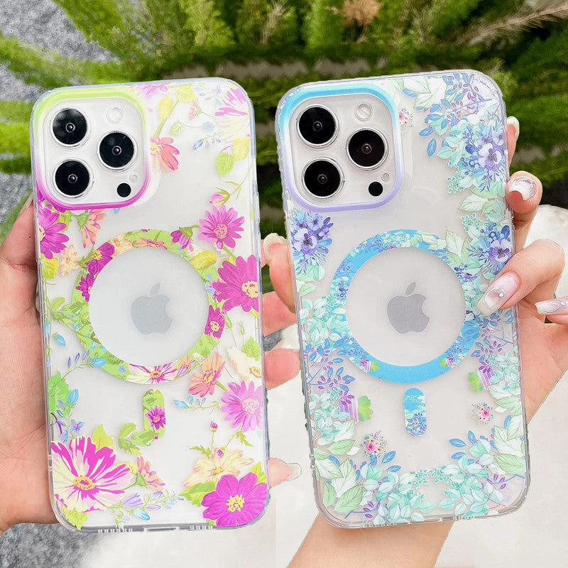 Vintage Flower for Magsafe Magnetic Wireless Charging Compatible with iPhone Case